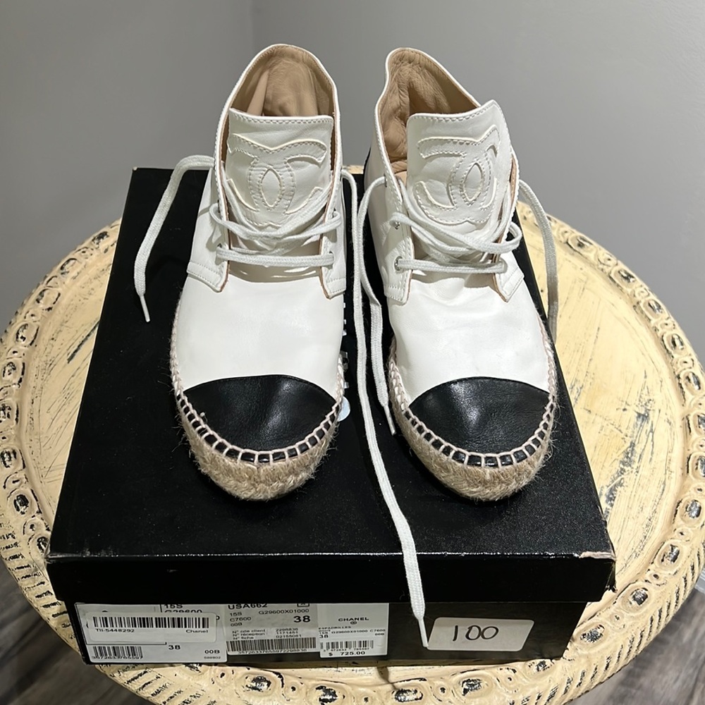Chanel high top espadrilles size 38